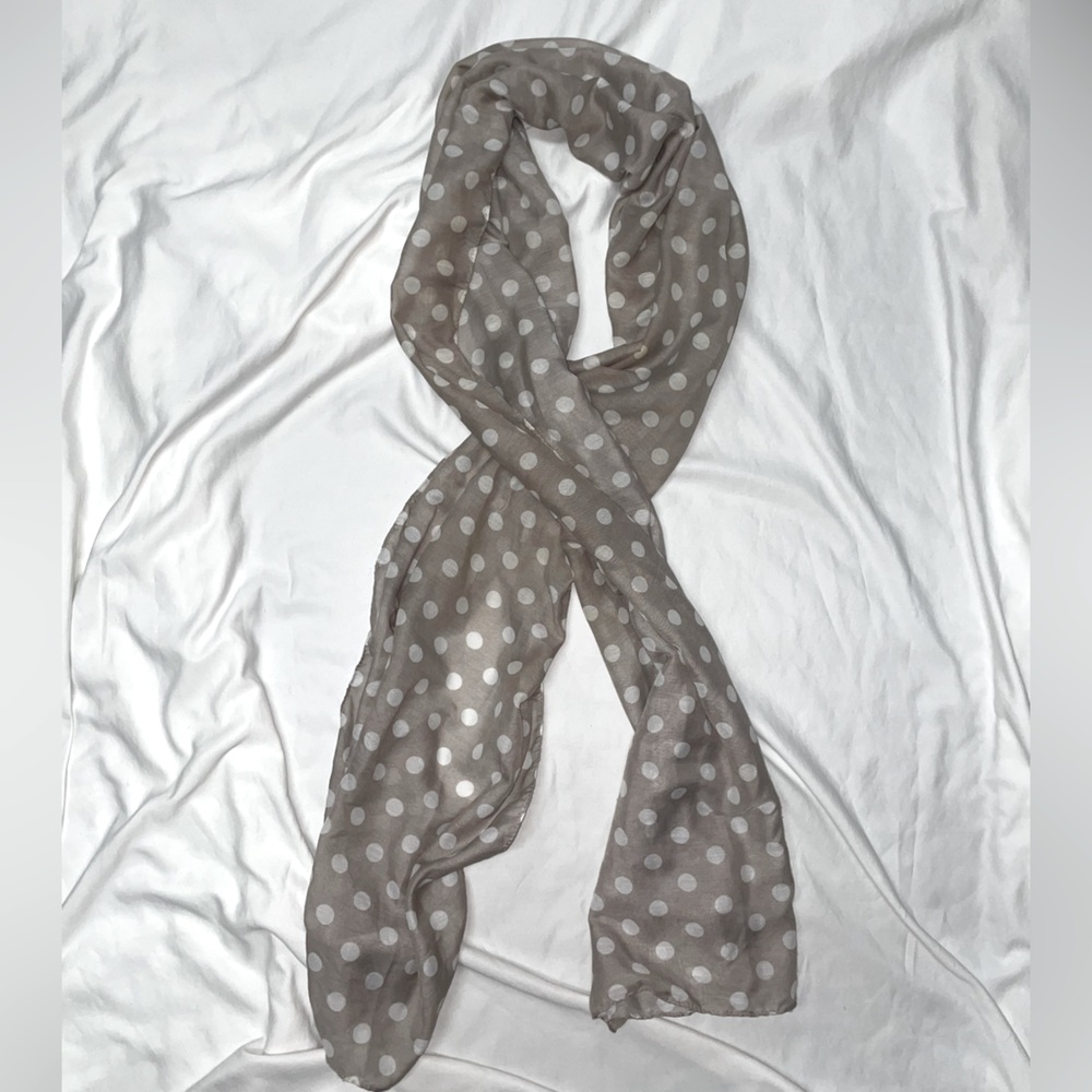 H&M Gray Polka Dot‎ Lightweight Scarf